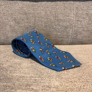 Salvatore Ferragamo Blue and Red Silk Tie